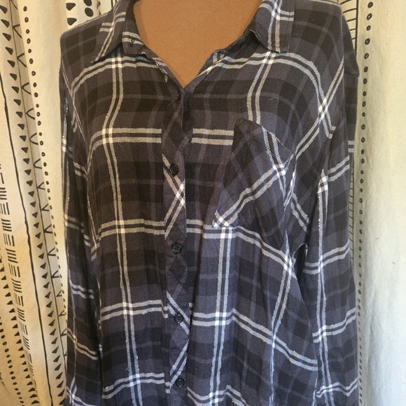 Rails Tops - Rails Plaid Button Down Shirt In Black and White